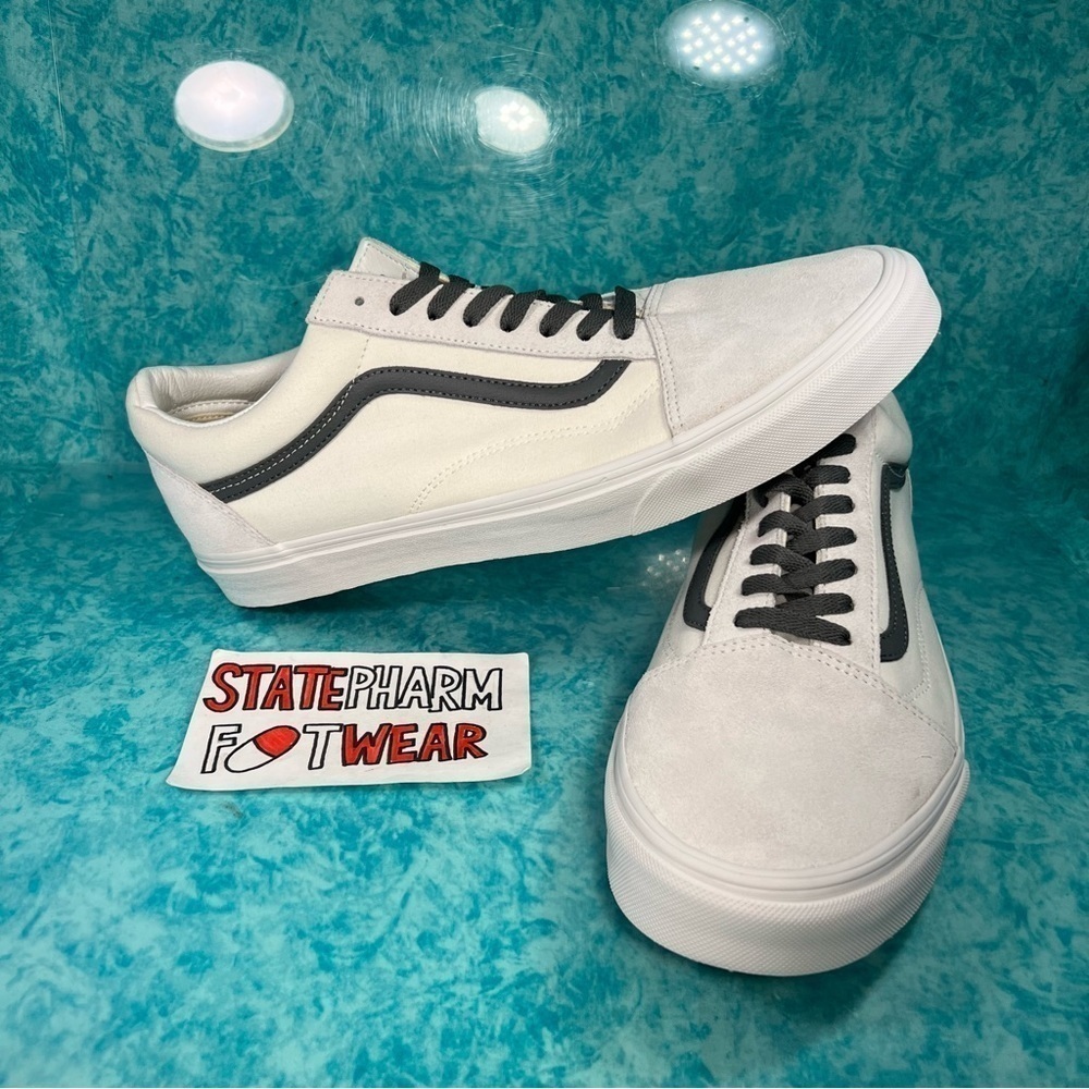 Vans Old Skool Chalk Gray Men's Suede Canvas Low Top Classic Skate Shoes